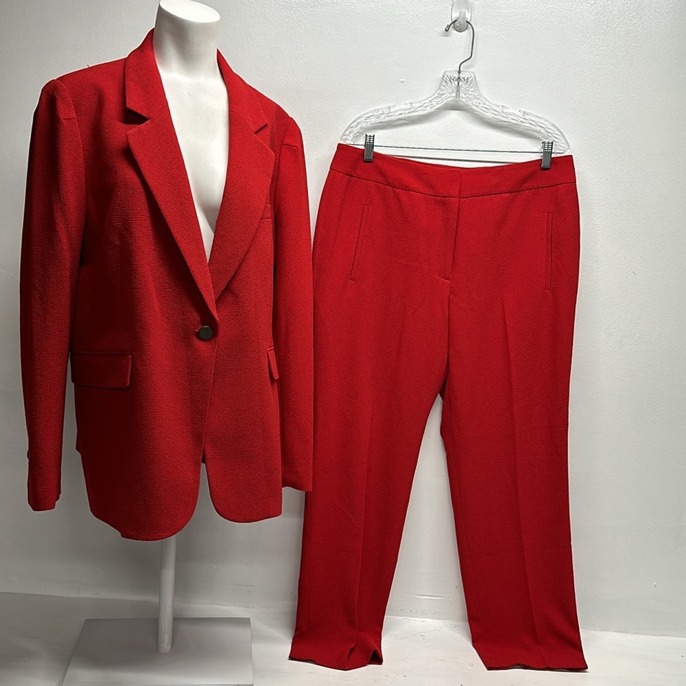 Bar III Red Blazer and Pants Set